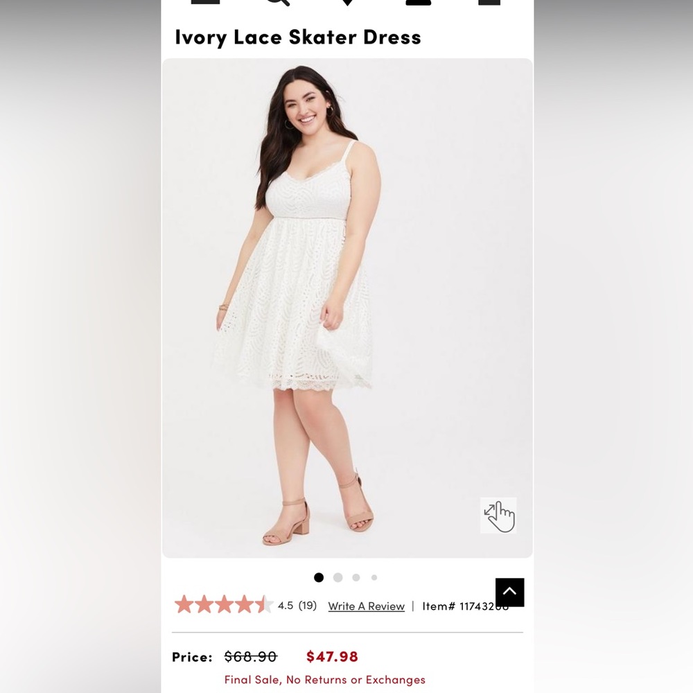 TORRID Ivory Lace Skater Dress